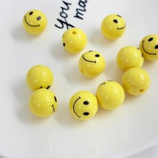 파츠 10개입 키링 스마일 DIY 공예 만들기 볼꾸 비즈