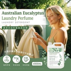 尤加利香氛洗衣精4000ML｜植物萃取、有效除臭、抑制細菌｜洗衣精/洗衣液, 1個, 4L