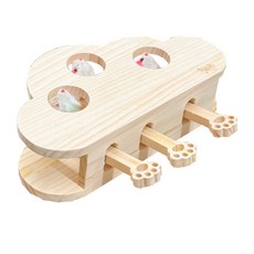 MIAOFairy 五孔原木打地鼠 貓咪玩具, 1個, 三孔原木打地鼠-老鼠, N/A