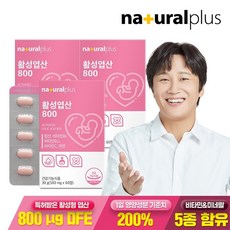 내츄럴플러스 활성 엽산 800 30g, 60정, 3개