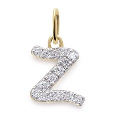 모니카비나더 14K 옐로 골드 Z 참 다이아몬드 네크리스