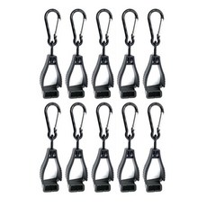 파스텔컴퍼니 카라비너 장갑집게 장갑클립 장갑걸이 등산 글러브 공구걸이 분실방지 고리, 블랙, 10개