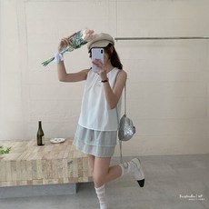 FW美衣 皺褶圓領無袖背心 K0289