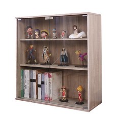 BuyJM MIT台灣製可堆疊三層低甲醛強化玻璃寬80cm展示收納櫃/公仔模型櫃, 漂流木,落地款