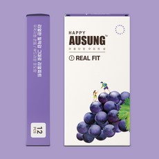 아우성 리얼핏(REALFIT)-12P 무꼭지형 콘돔 / 포도향, 5박스, 12개입