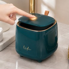 레디박스 심플감성 편리한 원터치 캡슐세제 보관함 미니 탁상 휴지통, 딥그린