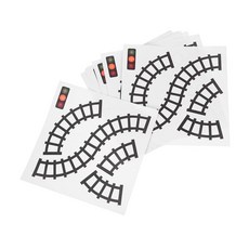 Veemoon 10피스 기차 트랙 스티커 남아 여아 교통 표지판 데칼 놀이방 교실 및 가정용 손상 없는 재사용 가능한 벽 아트 창의적인 놀이 및 안전 인식, Veemoon 10피스 기차 트랙 스티커 남아 여아 교