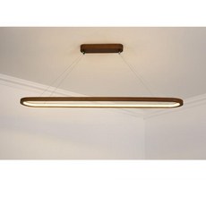 천장등 원목 식탁등 거실 인테리어 샹들리에 침실 카페 긴조명 디밍 이동식 일자형, 1단계 눈 보호등 97 월넛 60x20cm