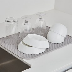 한샘 주방 물빠짐 실리콘 드라잉매트 식기건조매트 설거지, 1개, 그레이, 1단