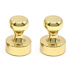 2PC 냉장고 자석 마그네틱 푸시 핀 N52 네오디뮴 화이트 보드 주방용 엄지 압정 빨판, 01 B Golden  2PCS
