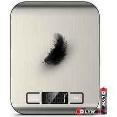 Mik-Nana 식품 저울 10kg(22파운드) 디지털 주방 저울 베이킹 요리 커피 패키지 우표용 무게 그램 및 온스 용기 기능이 있는 6개 유닛 LCD 디스플레이 간편, 실버-B