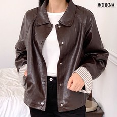 G.모데나 줄 배색 소매 가죽 자켓 2종 택1 997137