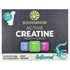 Sunwarrior 선워리어 액티브 크레아틴 모노하이드레이트 무맛 30 파우치 각 5g 운동보충제, Sunwarrior 선워리어 액티브 크레아틴 모노하이드, 5, 1