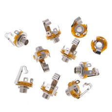 10개 1/4인치 6.35mm 모노소켓 잭 암커넥터 패널마운트 땜납, 표시된 대로