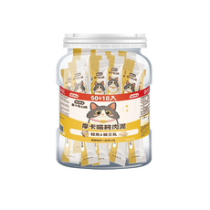 MOKA摩卡喵 純肉泥 貓零食 綜合口味 桶裝 50+10入, 900g, 1個, 鮭魚佐蜂王乳