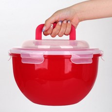 수박통 핸들형 과일화채 샐러드 수박반통보관 용기 캠핑 휴대용, 1개