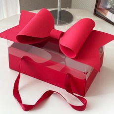시선강탈 특대형 왕리본 전역꽃신 프로포즈 고급 선물상자, 레드, 1개