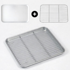 양은 알루미늄 쟁반 + 스텐 튀김 기름 씨팬망 세트, 1세트, 양은민쟁반