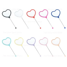 쿠쿠스토어 10Pcs 새로운 DIY 파란색 손 거울 크리 에이 티브 - 책 및 책갈피에 대 한 심장 디자인과, 01 10 Colors Mixed