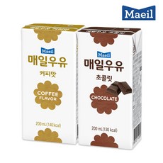 매일유업 멸균 매일우유 커피 200ml 24팩 + 멸균 매일우유 초코릿 24팩, 24개
