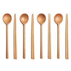 이신공방 국산 천연오일 이신달수저 내추럴 (케이스포함), 내추럴컬러, 4세트, 수저세트