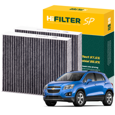 하이필터 쉐보레 트랙스 활성탄 자동차 에어컨필터, 2개, 트랙스 (1세대 U200) HI-H008