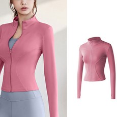 FANSYLI 여성 필라테스 요가 긴팔 자켓 봄 가을 슬림 트레이닝 자켓 스판 조깅 헬스 집업 점퍼 W2601J28