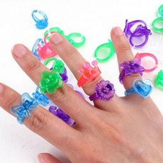 아크릴 반투명 젤리 반지 50개세트 단체 선물 유치원 초등학생 어린이 장난감 (Araium)