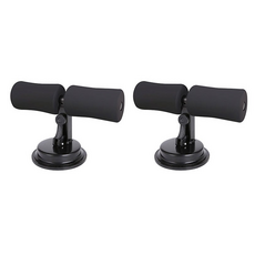 2개 홈트레이닝 흡착식 윗몸일으키기 뱃살빼기 푸쉬업바 실내 복근운동 싯업, 블랙