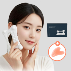 슈벤트 괄사 마사지기 두피 바디 얼굴 승모근 림프순환마사지, 화이트