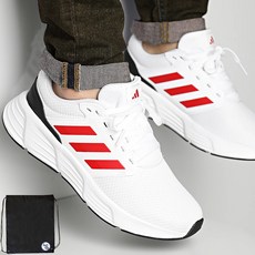 adidas 愛迪達 男款Performance輕量網眼跑步鞋 紅色亮點+PG鞋子收納包