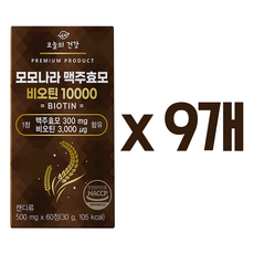 모모나라 독일산 맥주효모비오틴 10000 L시스틴 저분자 피쉬콜라겐 어성초 추출분말 엘라스틴 함유, 9개, 60정