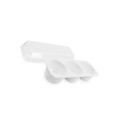 더번지 병원용 3찬 트레이 그릭요거트용기, 뚜껑