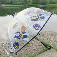 제이엠리빙 어린이우산 스마일 투명 우주선 자동우산 귀여운 장우산 캐릭터 예쁜우산 아동용 키즈