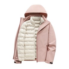白鴨絨三合一衝鋒衣羽絨服 防風保暖登山夾克兩件套