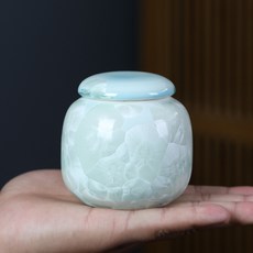 結晶釉密封罐 茶葉罐 儲物罐 咖啡罐 五穀雜糧罐 禮盒包裝, 1個