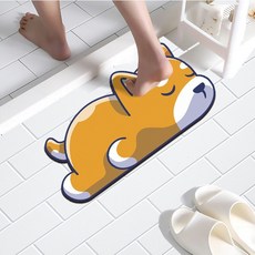 HC 珪藻土腳踏墊浴室廁所墊, 1號 柴犬, 1個