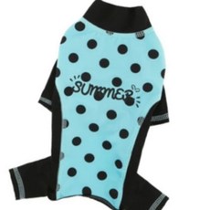 땡땡이 래쉬가드 블루 해변 프린팅 강아지 tin*612Zi, SM