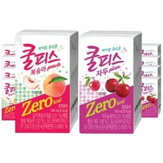 동원 쿨피스 제로 복숭아 + 자두 반반팩 140ml 24개 박스안심포장 과즙음료팩