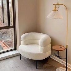 라멜론 1인용 쇼파 거실/침실 화장대 의자, 1개, 하얀색