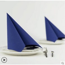 Duni 彩色一次性餐桌餐巾紙口布巾, 1個, 深藍60大張/大包-117276,加厚/40*40CM