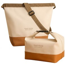 쿠말 방수 보온 보냉 백 도시락 가방, 브라운베이지, 1개