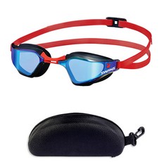 스완스 발키리 미러 수경 SR-72M 선수용 물안경+하드케이스, EMSK, 1개