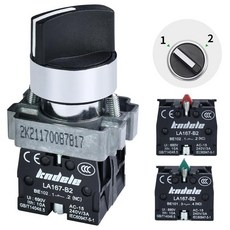10A 22mm 2 위치 로터리 셀렉터 스위치 660VAC SPDT 1NO 1NC 래치 IP65 방수 78인치 패널 마운트 산업용, 1_2 Position Green