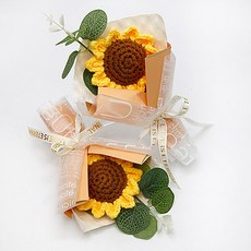 FlowerSP 編織向日葵小花束 生日禮物/祝福禮物/婚禮小物/畢業禮物, 1個, 向日葵-向陽而生