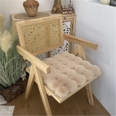 해피유통 소프트 페이크 퍼 방석 쿠션 사계절용 의자 쿠션 다용도 홈 오피스, 55*55cm, 카키