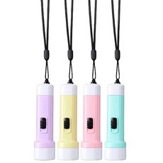 목걸이 미니 손전등 학생 어린이 휴대용 후레쉬 4개 세트, 1세트