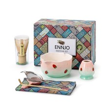 ENNJO 말차 거품기 7개 세트 홀더 및 받침대가 있는 하트 모양의 그릇 대나무 스쿱 스테인리스 스틸 체 티 타월 포함 초보자와 선물을 위한 완벽한 키트 1254, ENNJO 말차 거품기 7개 세트, , 홀더 및 받침대