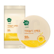 그린핑거 유아용 촉촉선팩트 소프트블록 SPF50+ PA++++ 본품 + 리필 세트, 16g, 1세트