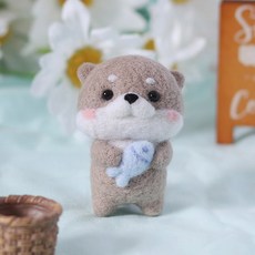 팬더 키트 바늘 키트 수제 인형 어린이 공예 펠트 없음 도매 개 DIY 양모 완제품 여성 동물 곰 초보자, 1개